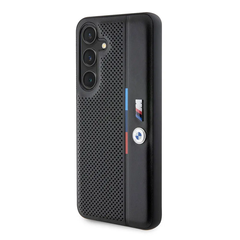 Galaxy S24 BMW Lisanslı M Logolu Üç Renk Çizgili Delikli Kılıf - Detail Line