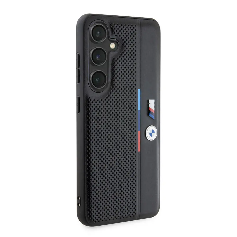Galaxy S24 BMW Lisanslı M Logolu Üç Renk Çizgili Delikli Kılıf - Detail Line