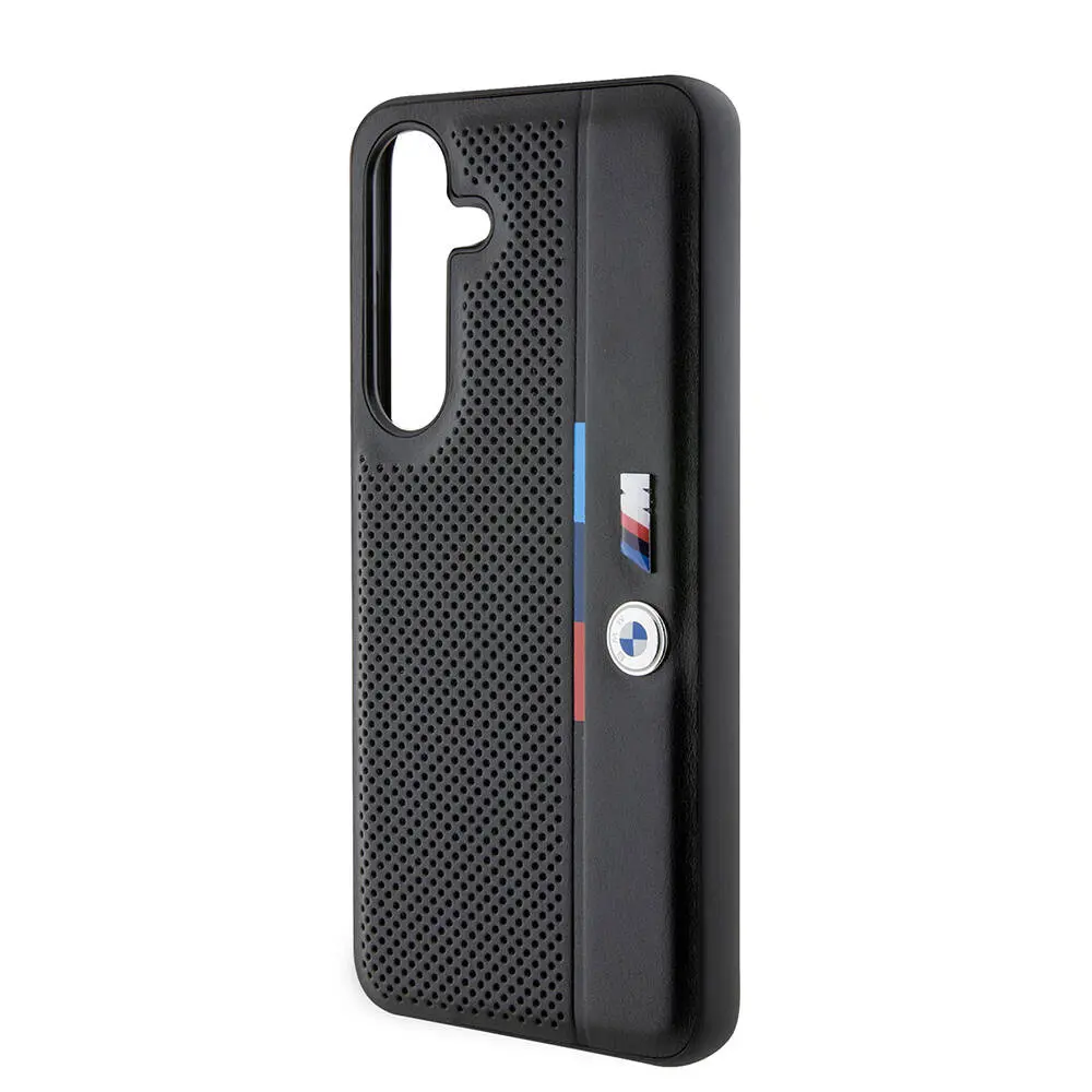 Galaxy S24 BMW Lisanslı M Logolu Üç Renk Çizgili Delikli Kılıf - Detail Line