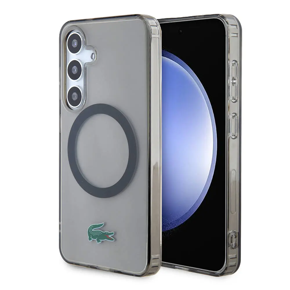 Galaxy S24 MagSafe Uyumlu Şeffaf Kılıf - Lacoste Timsah Logo