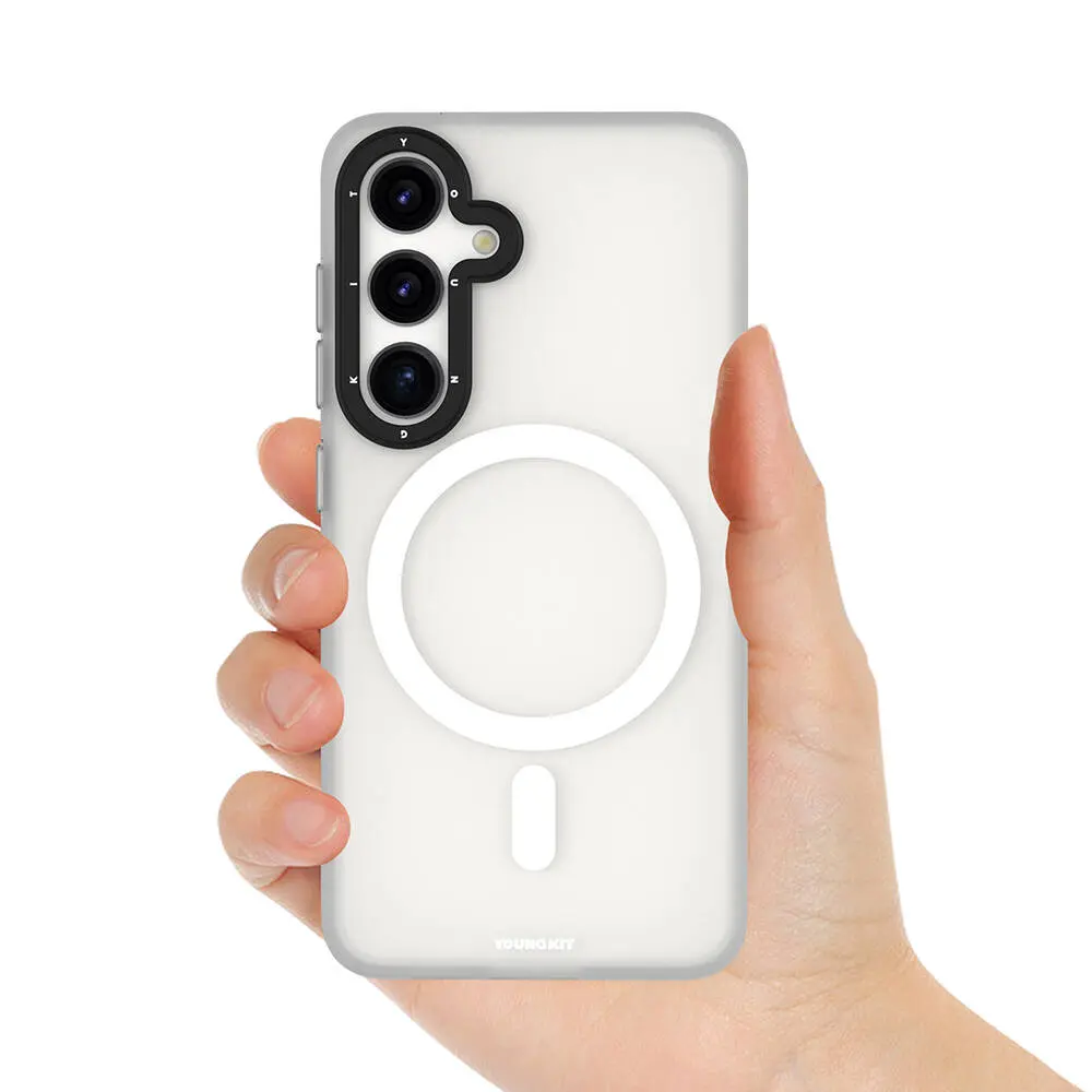Galaxy S24 MagSafe Uyumlu Şeffaf Kılıf - Youngkit Hidden Sand