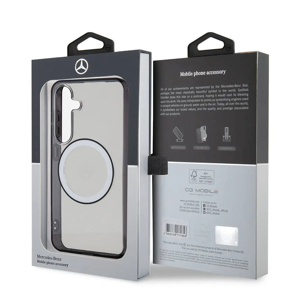 Galaxy S24 MagSafe Uyumlu Şeffaf Kılıf - Mercedes Benz Black Ring
