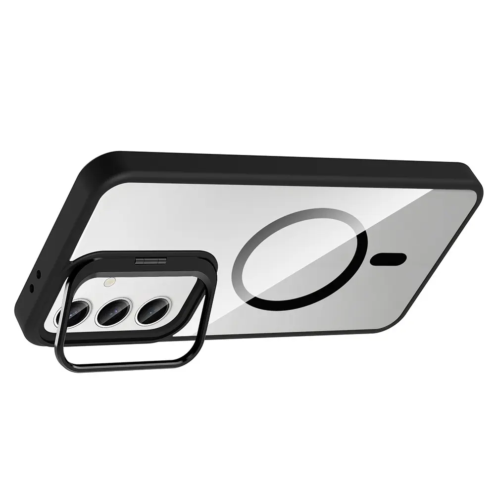 Galaxy S24 MagSafe Uyumlu Standlı Şeffaf Kılıf - Zore Etro
