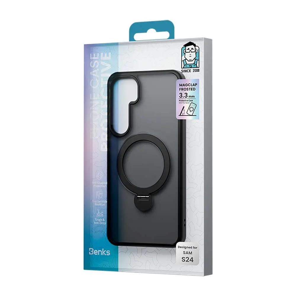 Galaxy S24 Plus MagSafe Uyumlu Standlı Silikon Kılıf - Benks Mist Protective