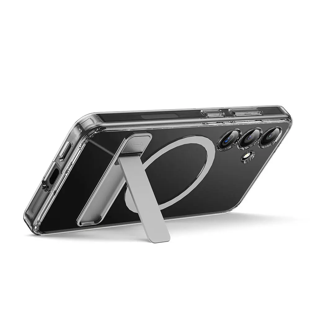 Galaxy S24 Plus MagSafe Uyumlu Şeffaf Standlı Kılıf - Wiwu KCC-025 Aurora