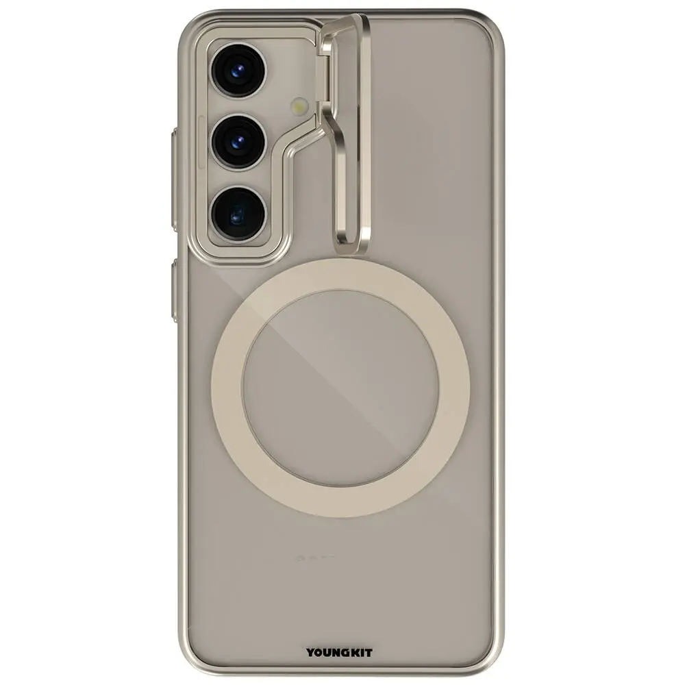 Galaxy S24 Plus MagSafe Uyumlu Şeffaf Kılıf - Youngkit Crystal Grid