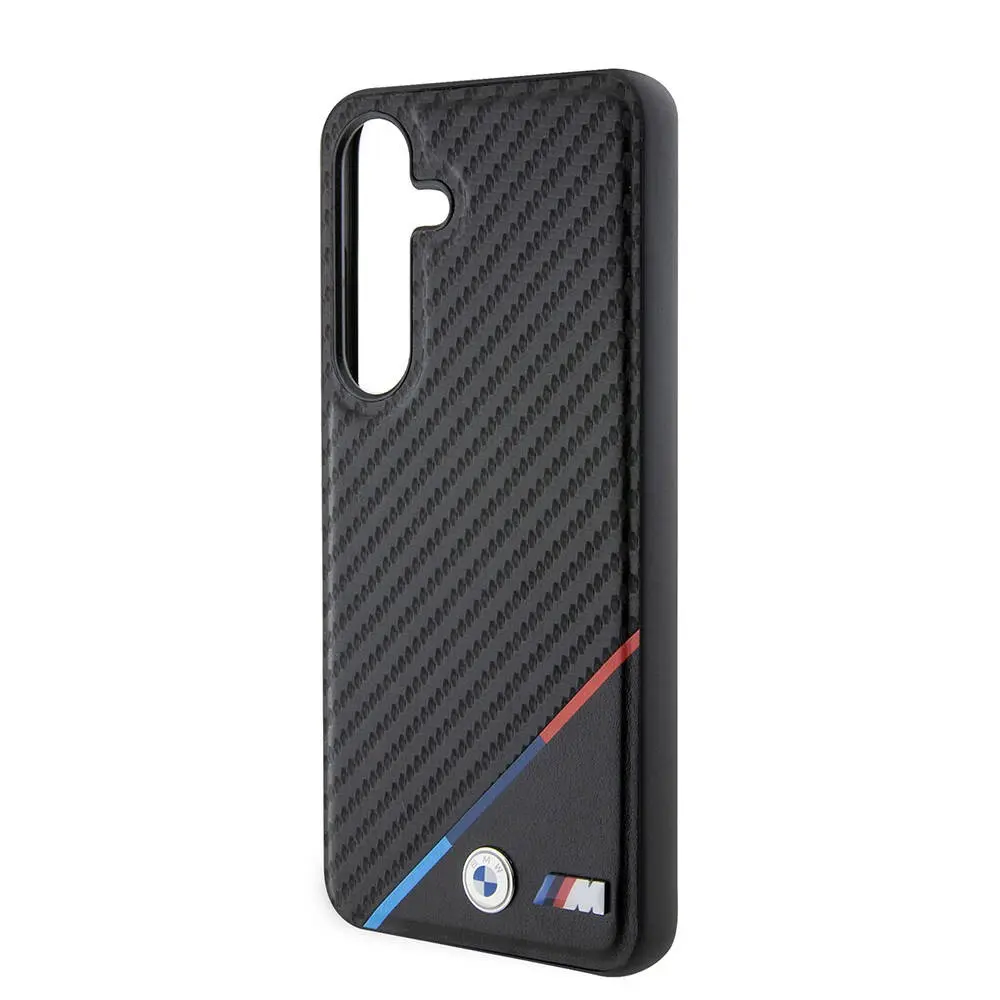 Galaxy S24 Plus MagSafe Uyumlu Lisanslı Kılıf - BMW M Logolu PU Karbon