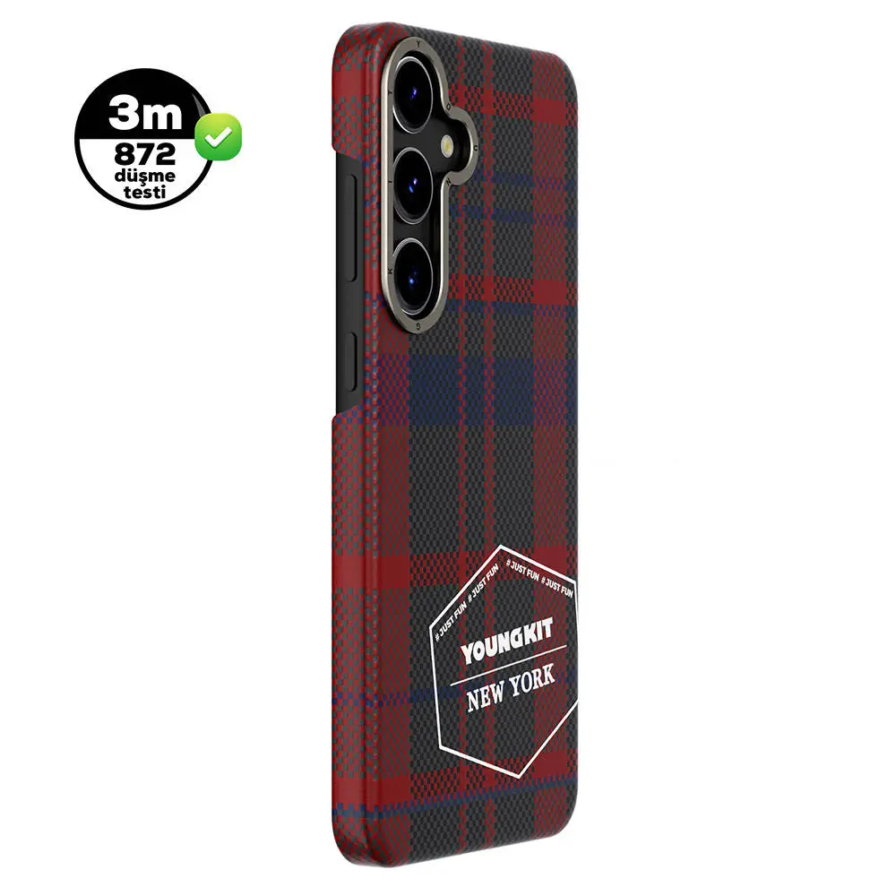 Galaxy S24 Plus Ekose Desenli Kılıf - Youngkit Gezhi Serisi