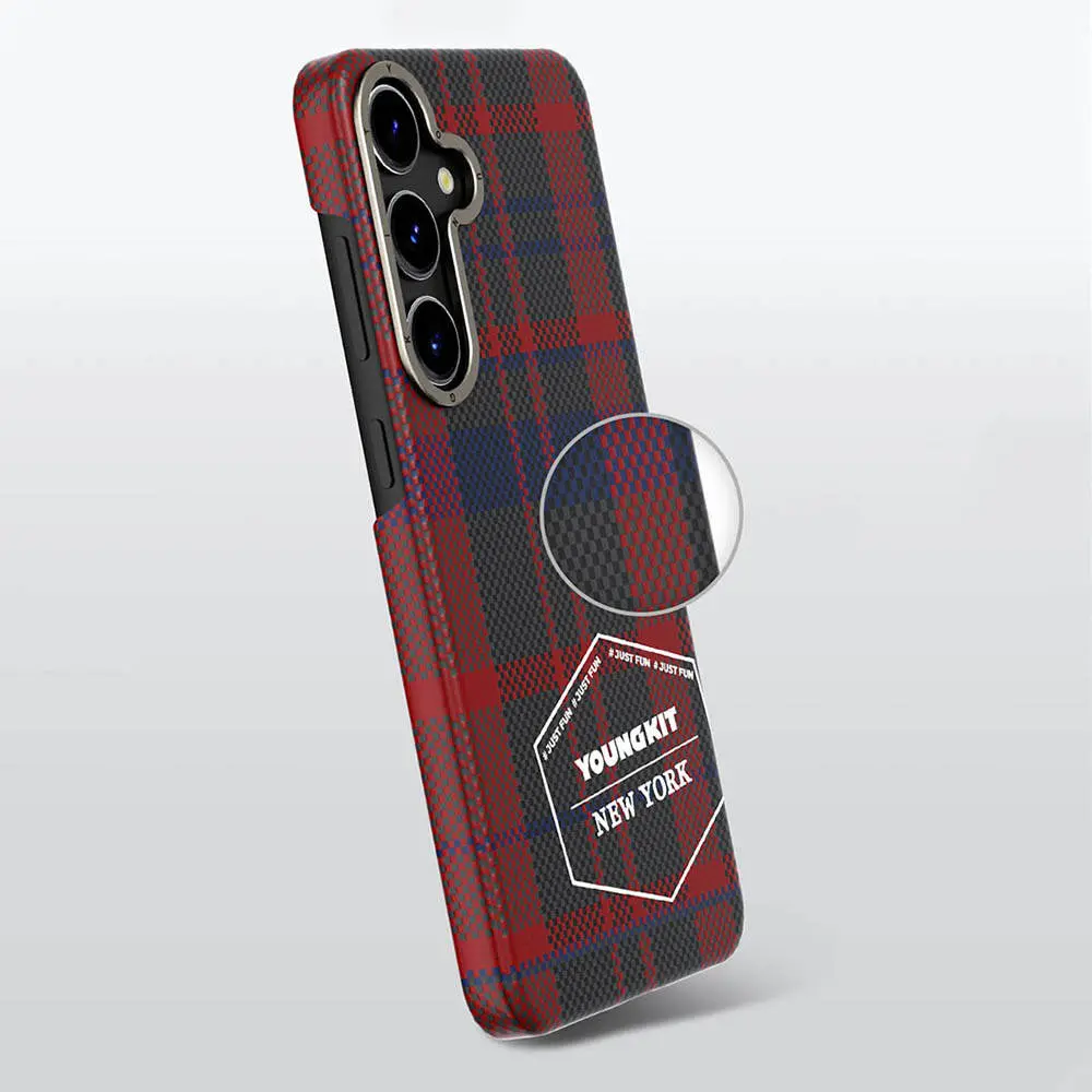 Galaxy S24 Plus Ekose Desenli Kılıf - Youngkit Gezhi Serisi