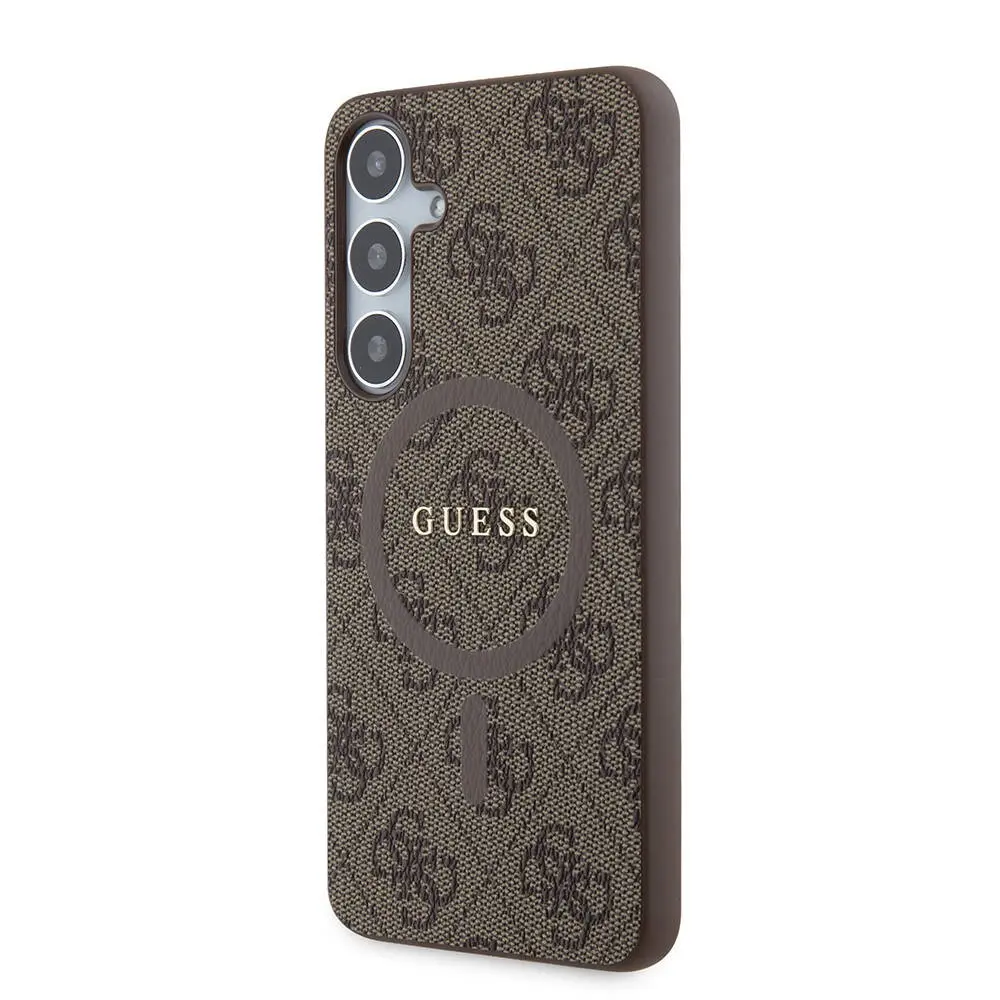 Galaxy S24 Plus MagSafe Uyumlu PU Kılıf - Guess 4G Logolu Halkalı
