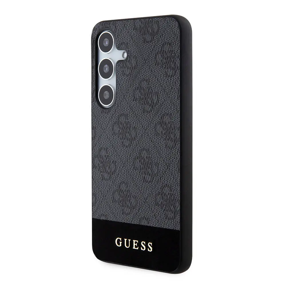 Galaxy S24 Plus PU Deri Şerit Logo Kılıf - Guess Lisanslı