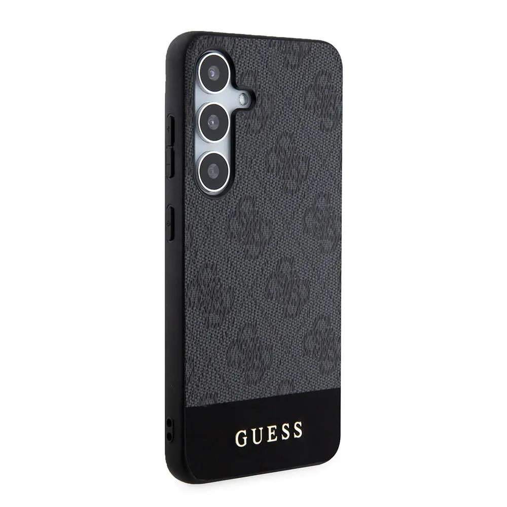 Galaxy S24 Plus PU Deri Şerit Logo Kılıf - Guess Lisanslı