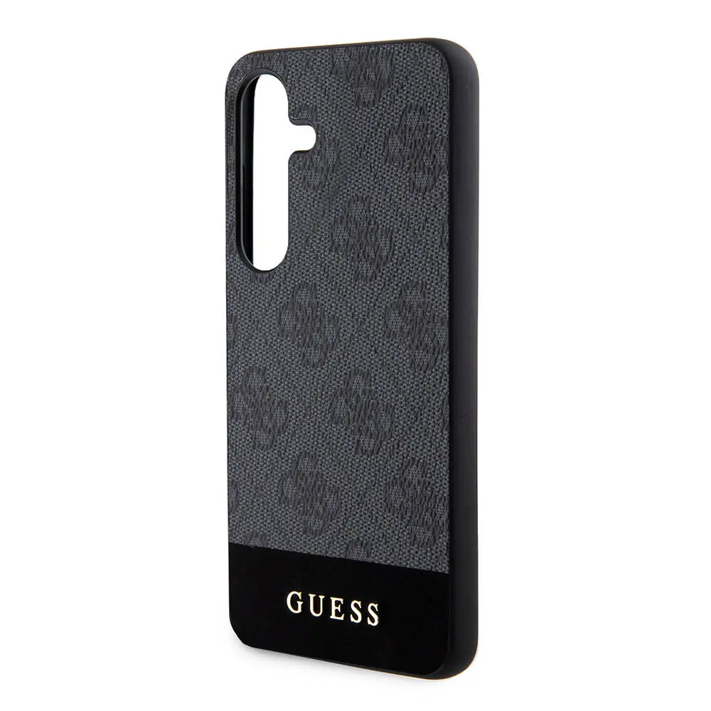 Galaxy S24 Plus PU Deri Şerit Logo Kılıf - Guess Lisanslı