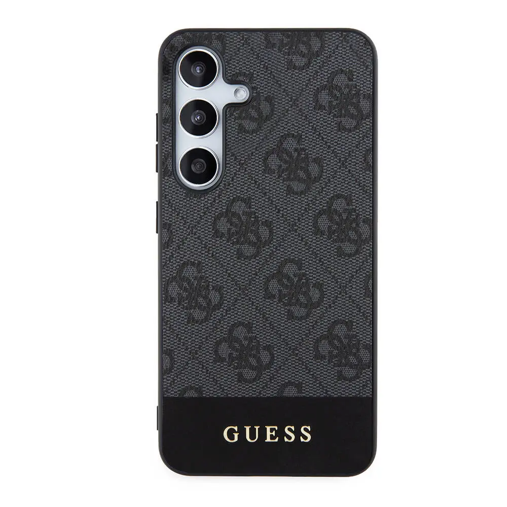 Galaxy S24 Plus PU Deri Şerit Logo Kılıf - Guess Lisanslı