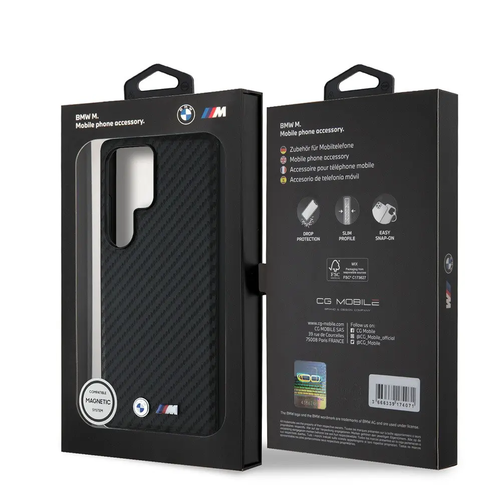 Galaxy S25 Ultra MagSafe Uyumlu Kılıf - BMW Lisanslı Karbon Tasarım