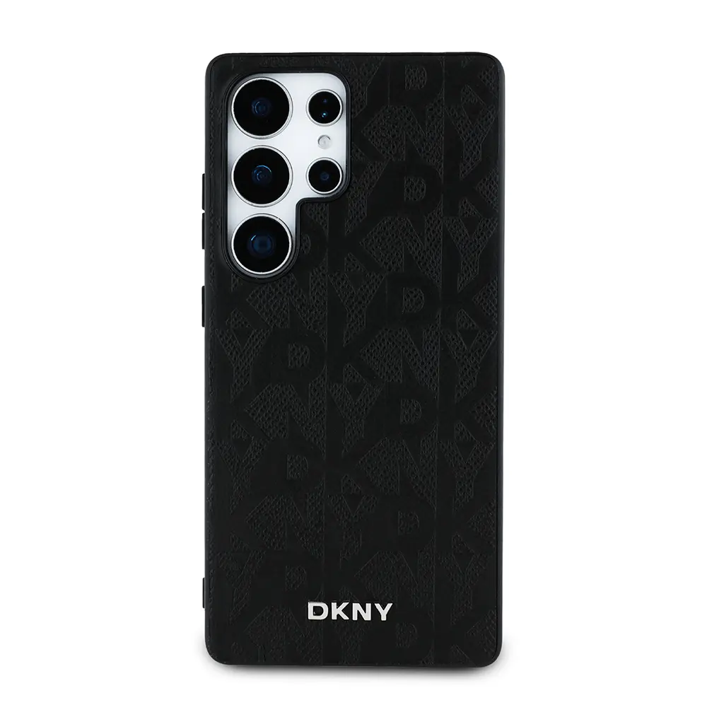 Galaxy S25 Ultra Manyetik PU Deri Kılıf - DKNY Grid Pattern
