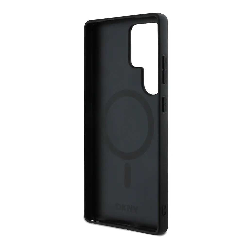 Galaxy S25 Ultra Manyetik PU Deri Kılıf - DKNY Grid Pattern