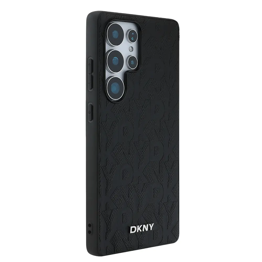Galaxy S25 Ultra Manyetik PU Deri Kılıf - DKNY Grid Pattern