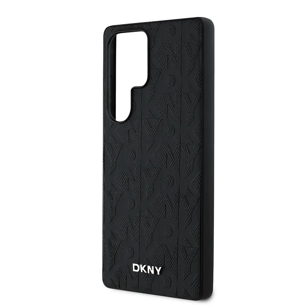 Galaxy S25 Ultra Manyetik PU Deri Kılıf - DKNY Grid Pattern