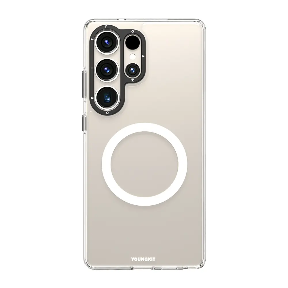 Galaxy S25 Ultra MagSafe Uyumlu Cam Arka Yüzeyli Kılıf - Youngkit Gemstone