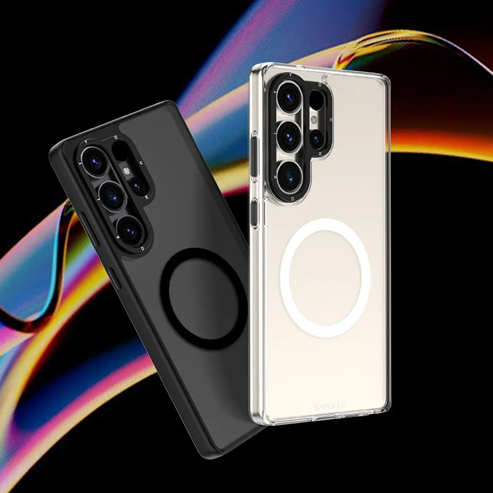 Galaxy S25 Ultra MagSafe Uyumlu Cam Arka Yüzeyli Kılıf - Youngkit Gemstone