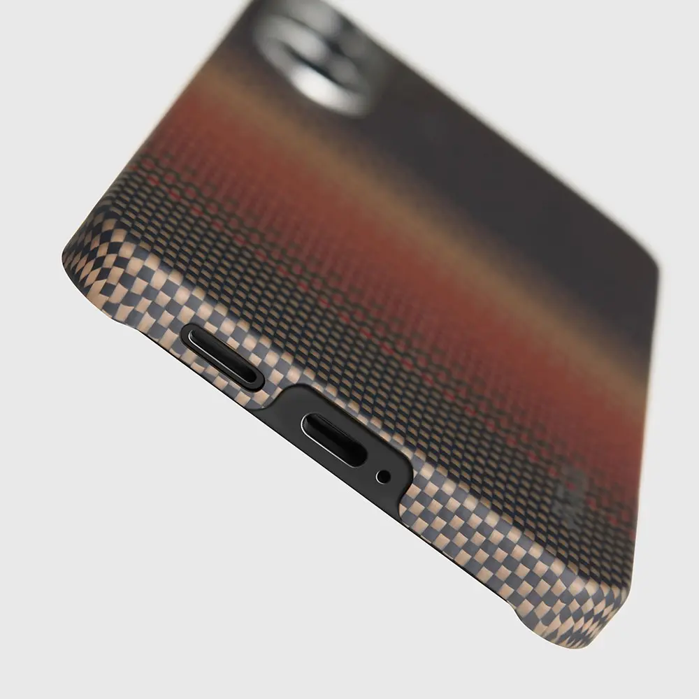 Galaxy S25 Ultra MagSafe Uyumlu Aramid Fiber Kılıf - Pitaka Tactile Woven Sunset-Moonrise