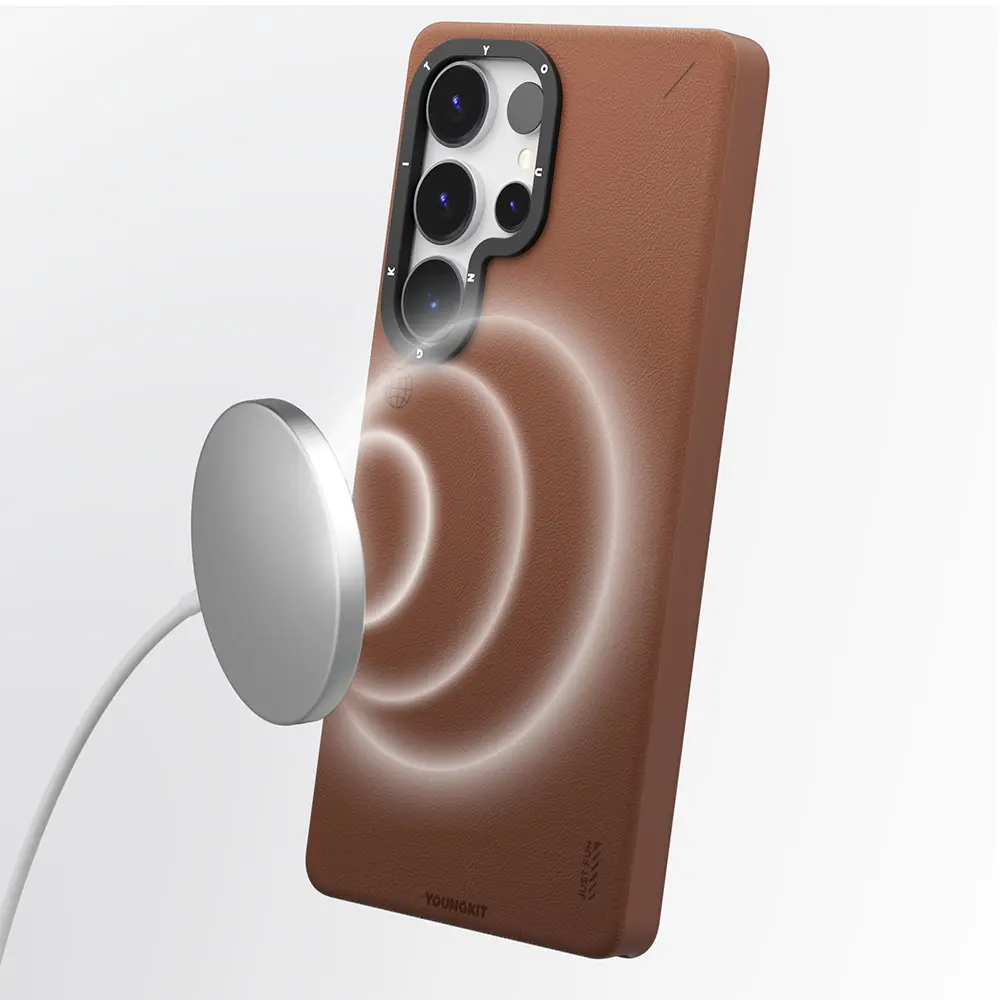 Galaxy S25 Ultra MagSafe Uyumlu Mat Deri Desenli Kılıf - Youngkit Tech Fashion