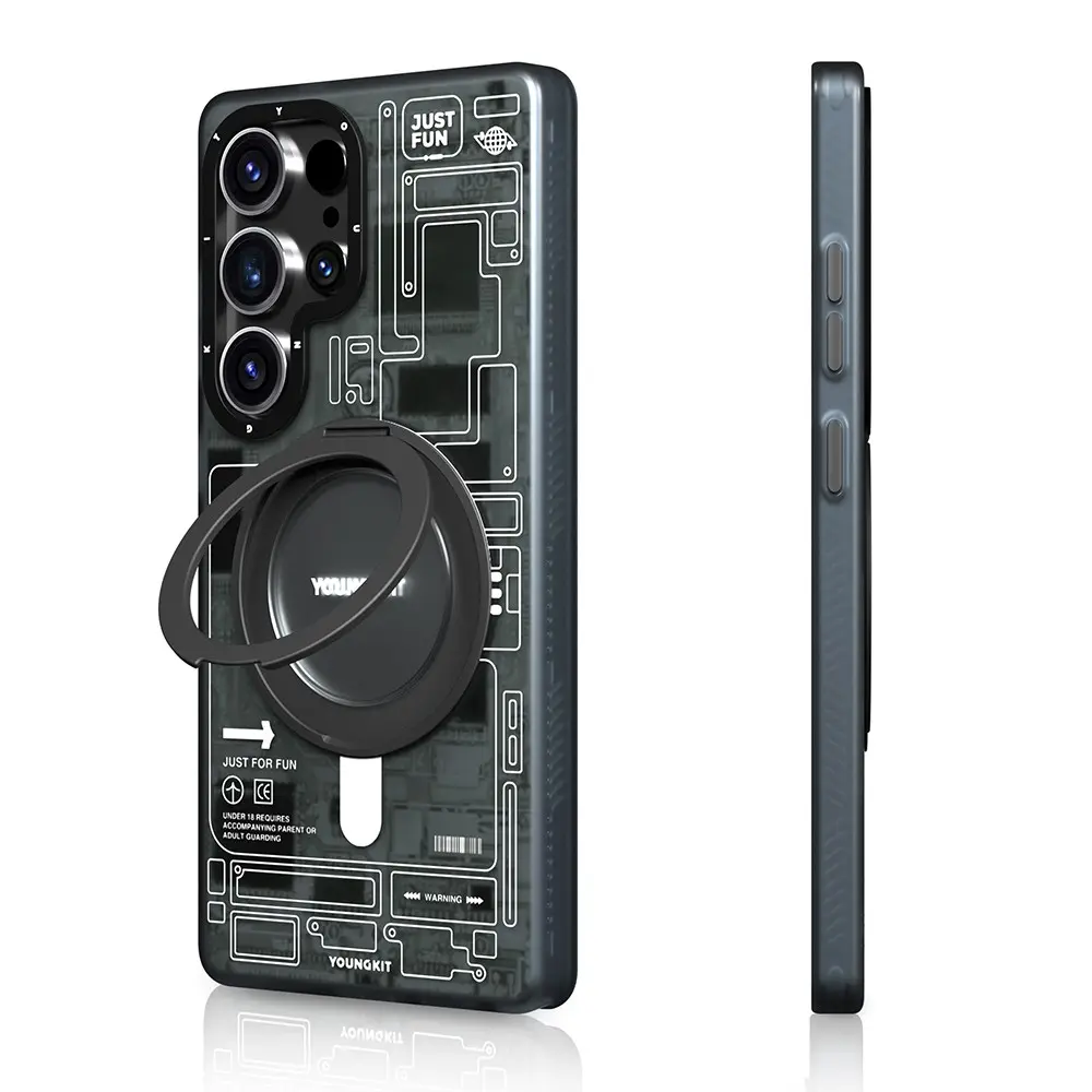 Galaxy S25 Ultra MagSafe Uyumlu 360° Standlı Kılıf - Youngkit Technology