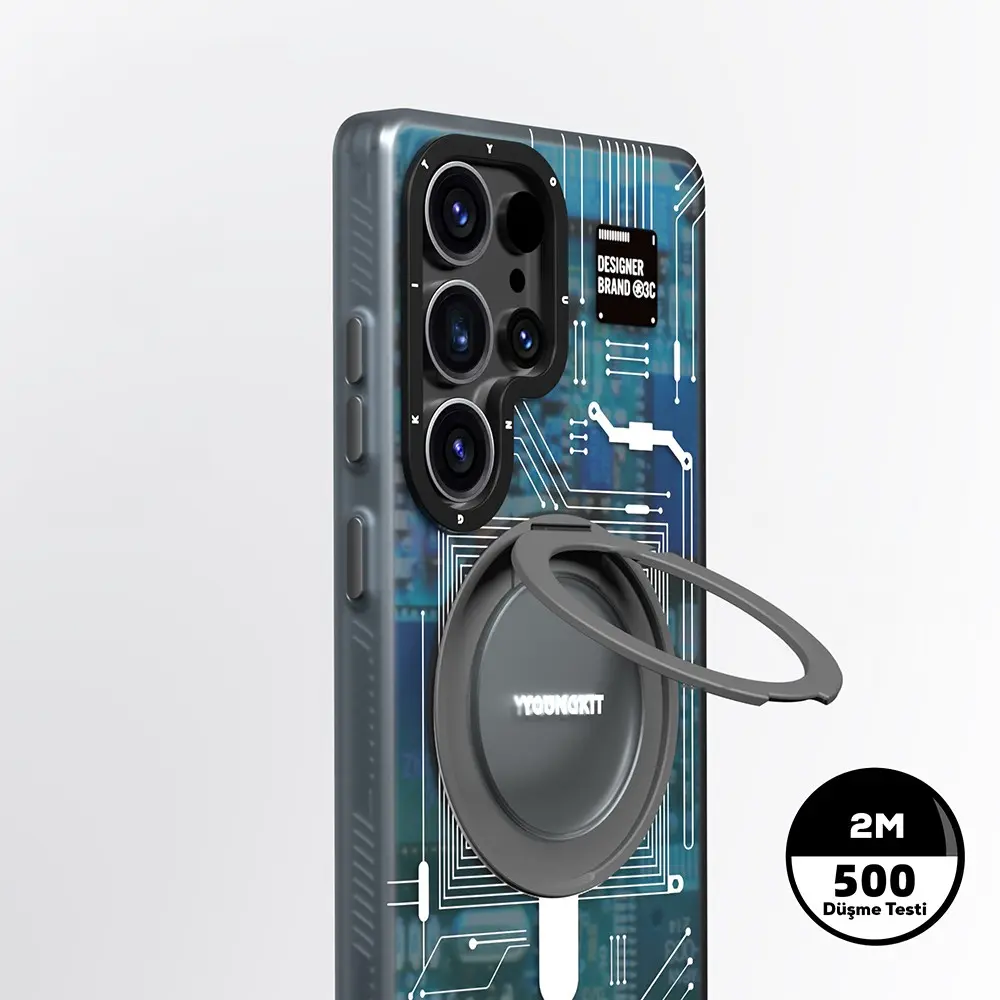 Galaxy S25 Ultra MagSafe Uyumlu 360° Standlı Kılıf - Youngkit Technology