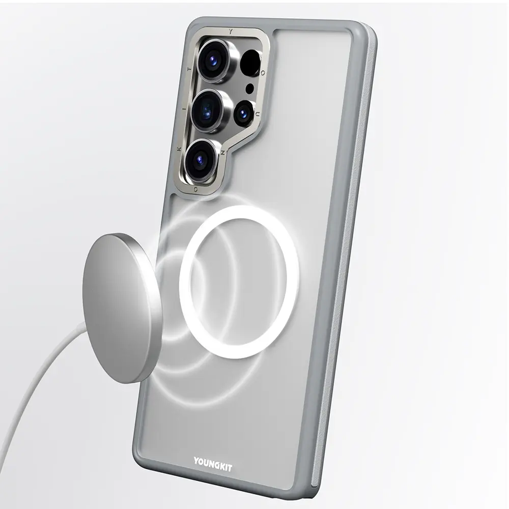 Galaxy S25 Ultra MagSafe Şeffaf Kılıf - Youngkit Rock Sand