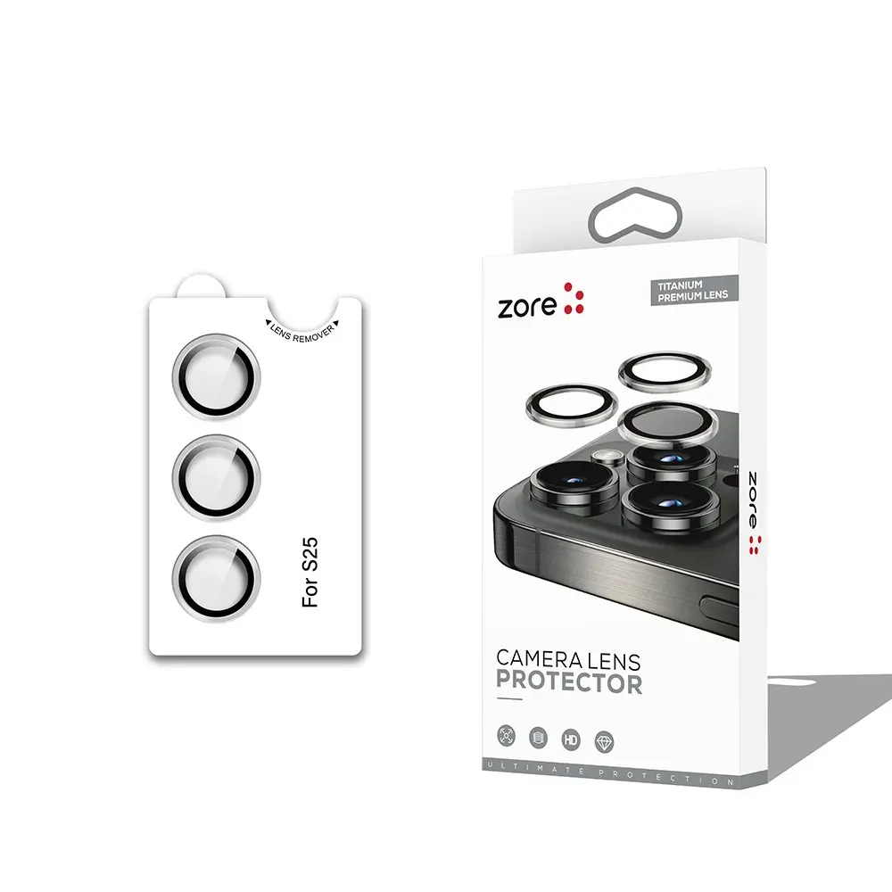 Galaxy S25 Safir Kamera Lens Koruyucu, Parmak İzi Bırakmayan - Zore CL-12