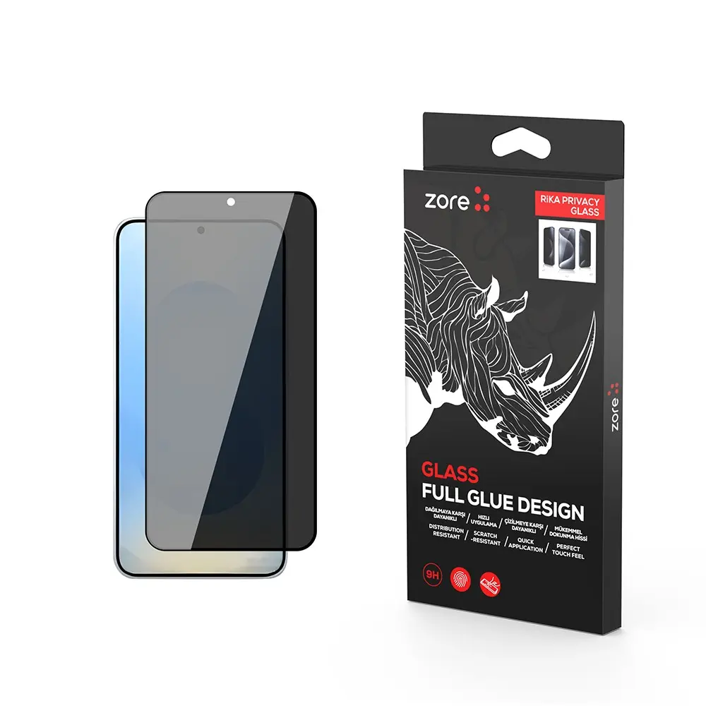 Galaxy S25 Privacy Temperli Cam Ekran Koruyucu - Zore Rika