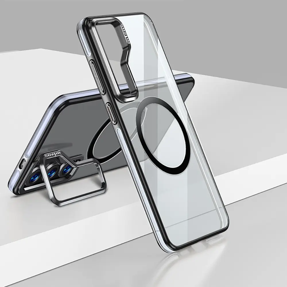 Galaxy S25 MagSafe Uyumlu Standlı Şeffaf Kılıf - Wlons Efsane Kapak