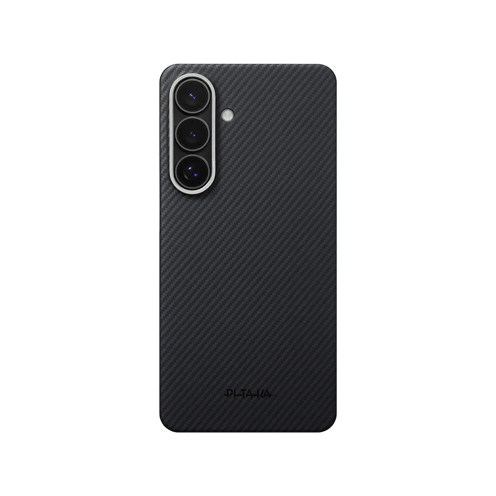 Galaxy S26 MagSafe Uyumlu Aramid Fiber Kılıf - Pitaka Edge Black-Grey Twill