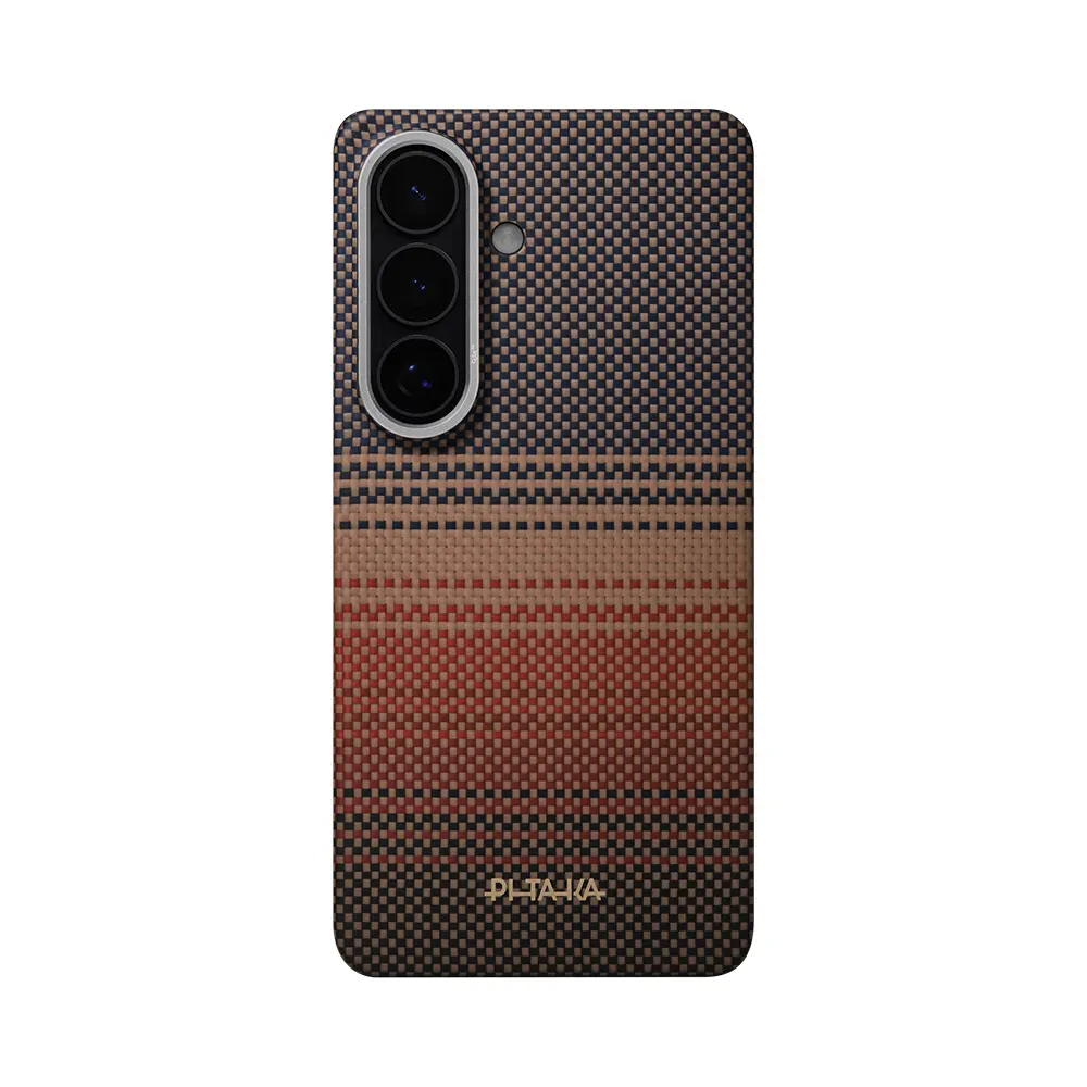 Galaxy S26 MagSafe Uyumlu Aramid Fiber Kılıf - Pitaka Tactile Woven Sunset-Moonrise