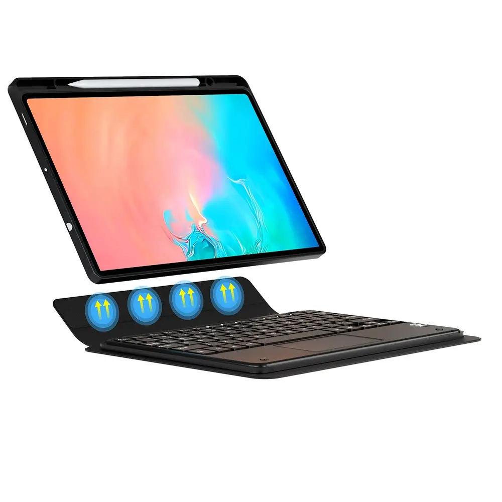 Galaxy Tab S10 FE Bluetooth Klavyeli Standlı Tablet Kılıfı - Zore Border Keyboard