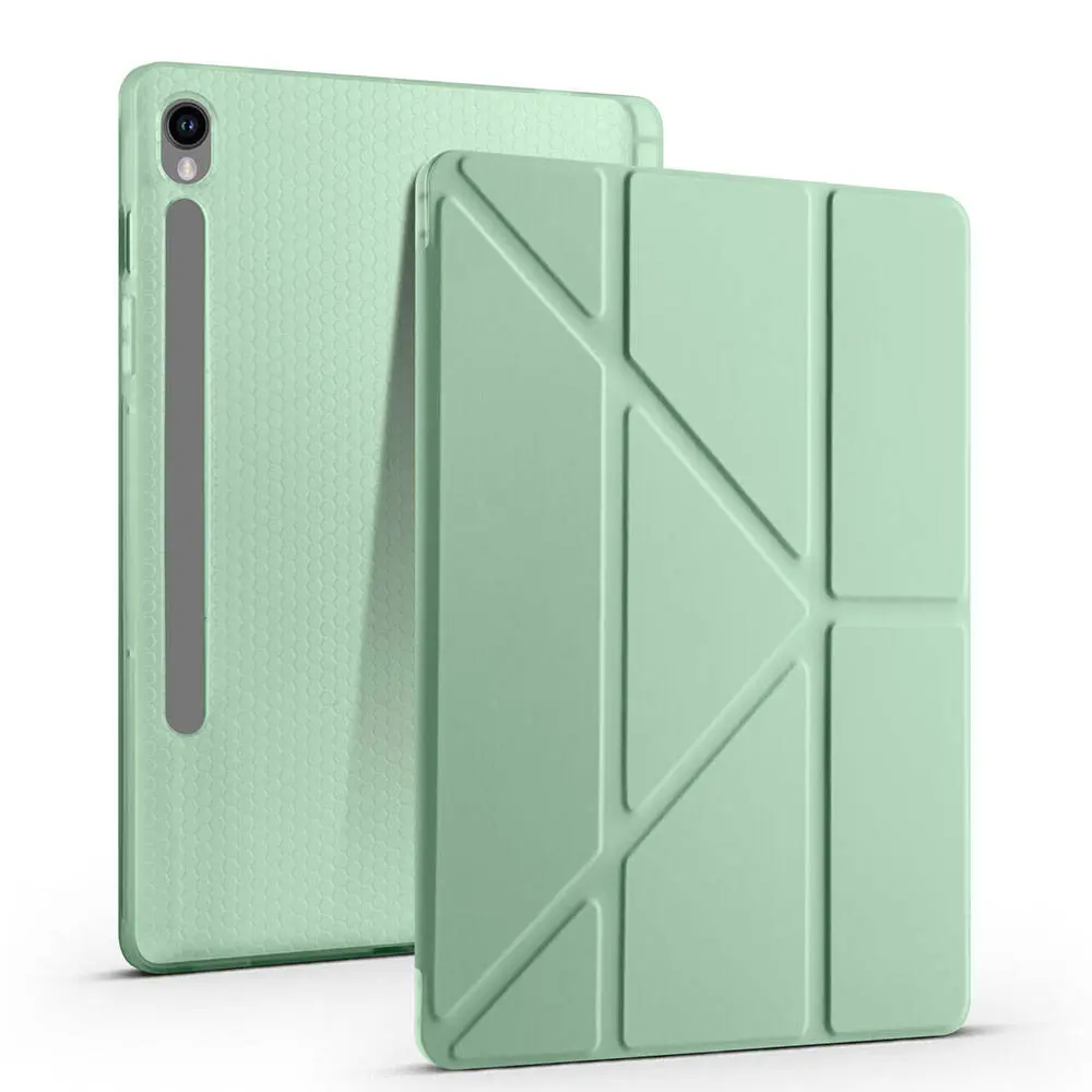 Galaxy Tab S10 Lite Standlı Kalem Bölmeli Kılıf - Zore Tri Folding