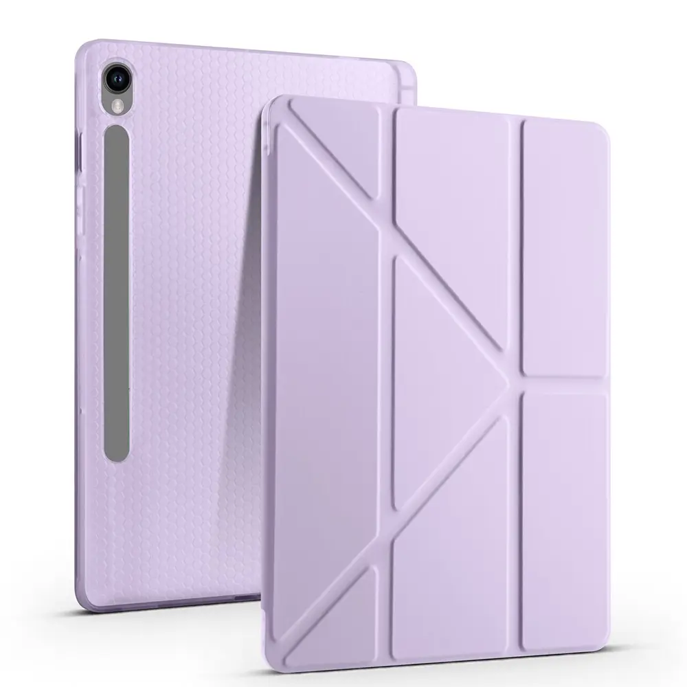 Galaxy Tab S10 Lite Standlı Kalem Bölmeli Kılıf - Zore Tri Folding