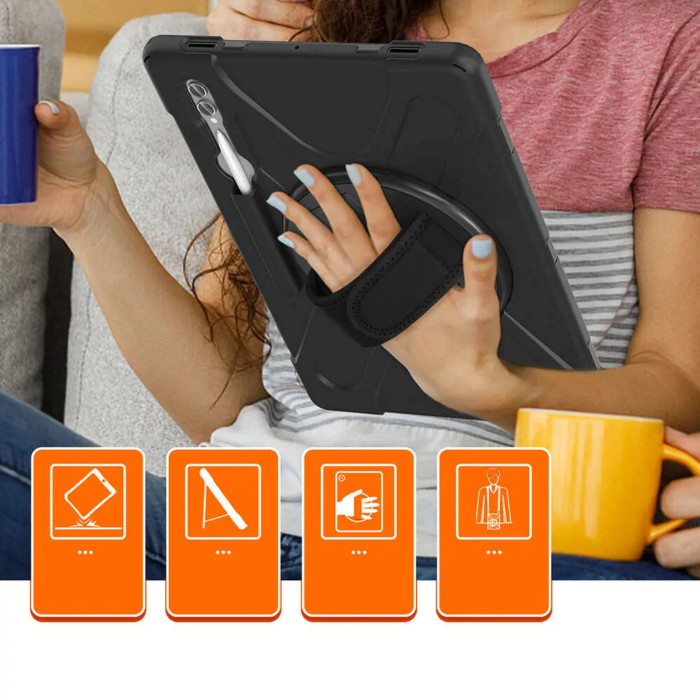 Galaxy Tab S10 Ultra Silikon Kılıf, Ayarlanabilir Askılı - Zore Defender