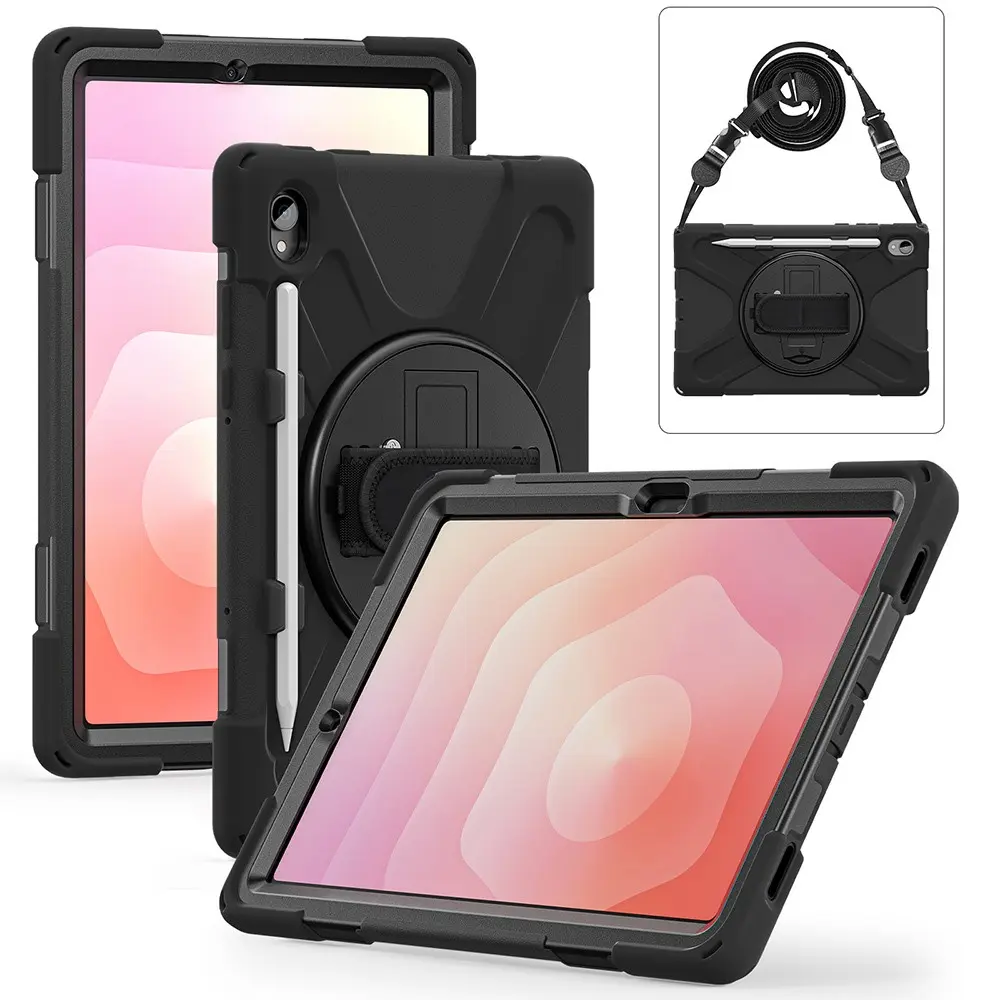 Galaxy Tab S11 Silikon Tablet Kılıfı, Ayarlanabilir Askılı - Zore Defender