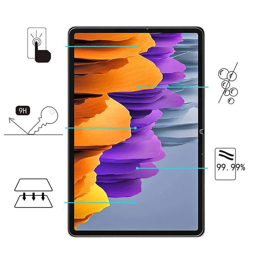 Galaxy Tab S7 Plus T970 Temperli Cam Ekran Koruyucu - Zore