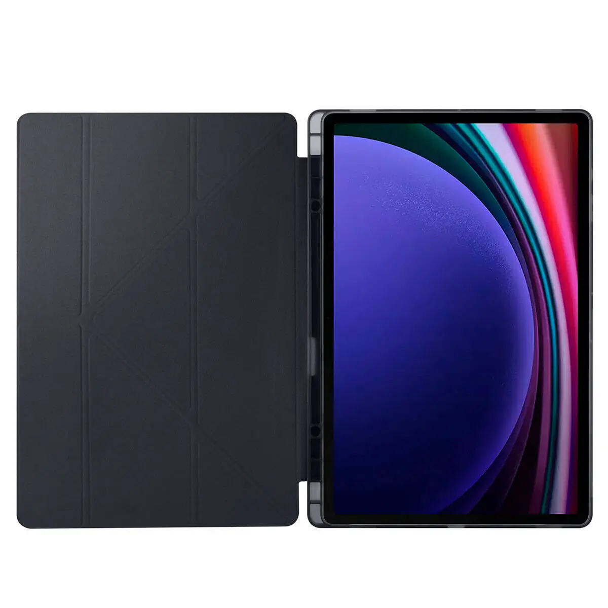 Galaxy Tab S9 Ultra Kalem Bölmeli Standlı Kılıf - Zore Tri Folding