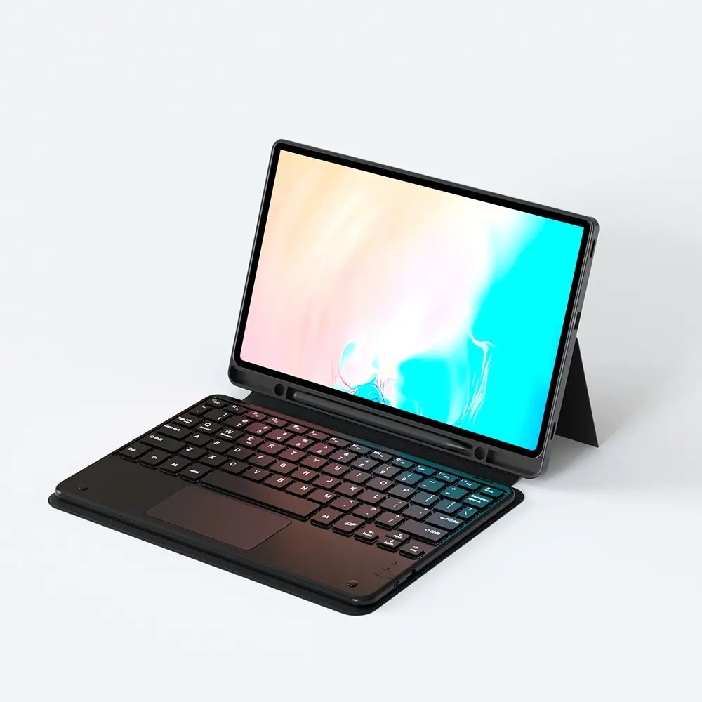 Galaxy Tab S9 FE Plus Klavyeli Standlı Tablet Kılıfı - Zore Border