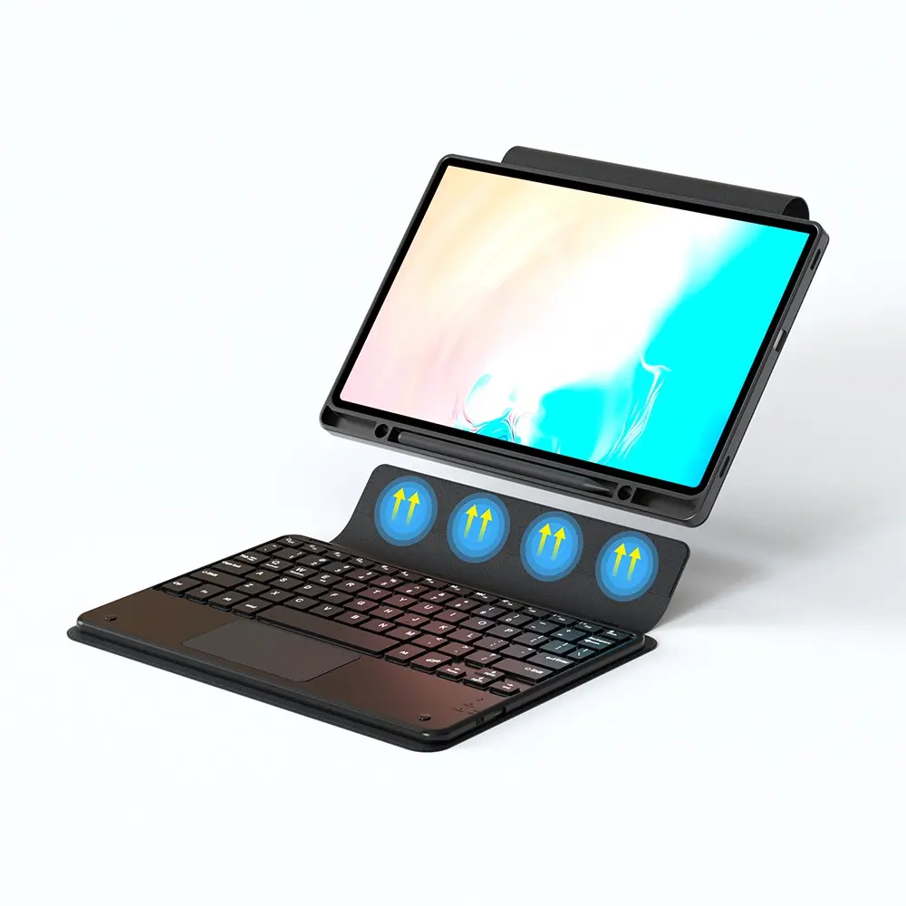 Galaxy Tab S9 FE Plus Klavyeli Standlı Tablet Kılıfı - Zore Border