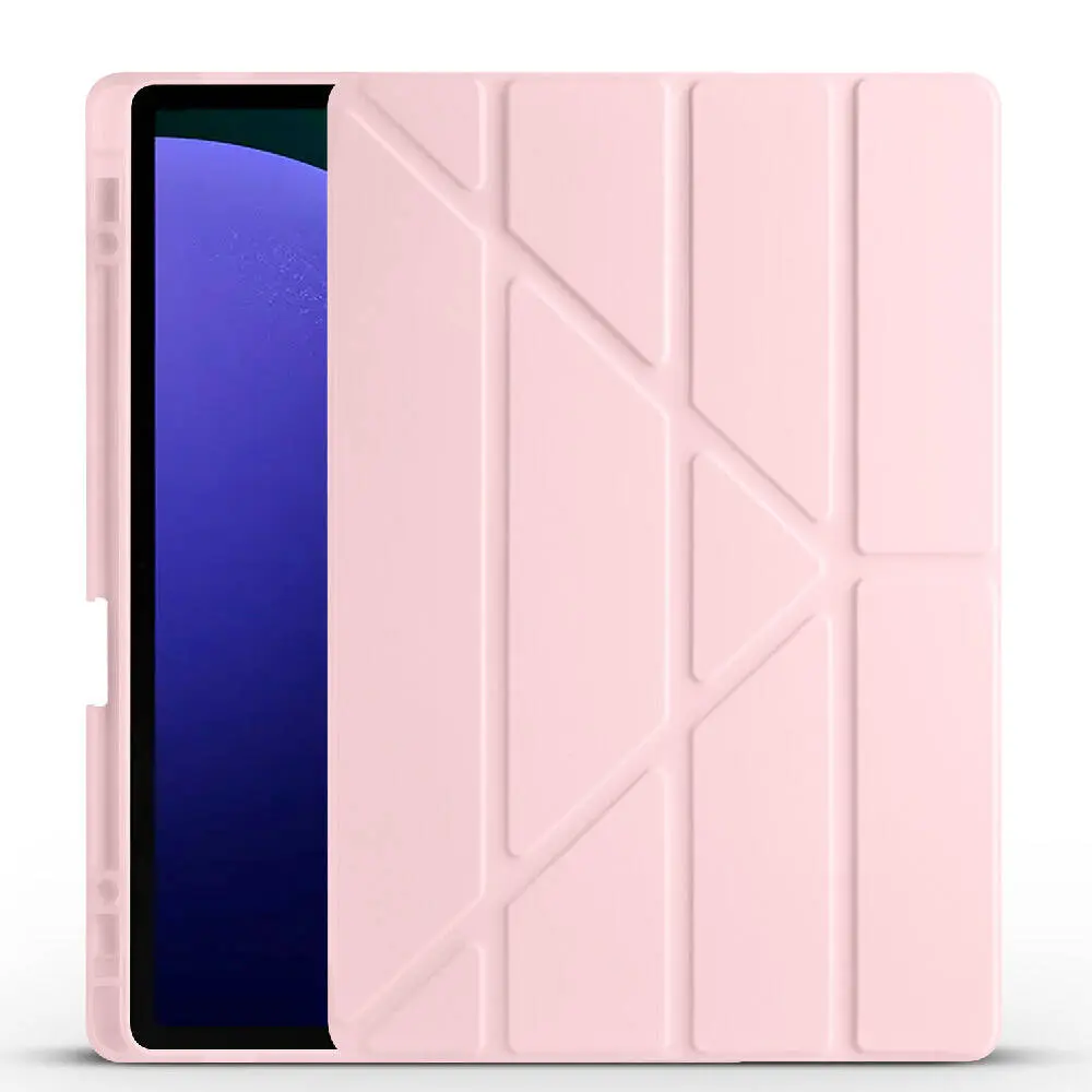 Galaxy Tab S9 Plus Kalem Bölmeli Standlı Kılıf - Zore Tri Folding