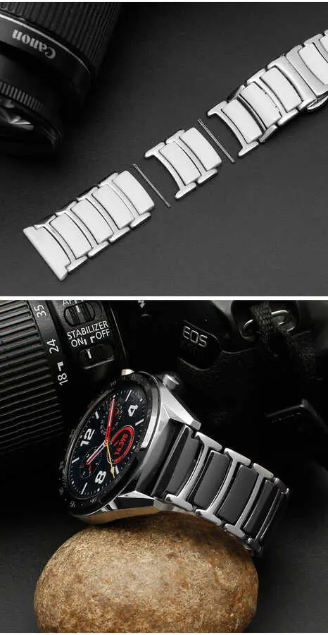 Galaxy Watch 46 mm 22 mm Seramik Kaplama Metal Kordon - Zore