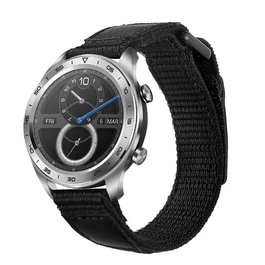 Galaxy Watch 42mm (20mm) Magic Nylon Kordon - Zore Siyah