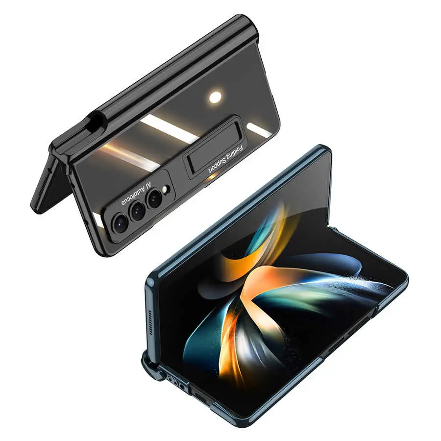 Galaxy Z Fold 4 Kılıf Zore Kıpta Standlı Kalem Bölmeli Kapak