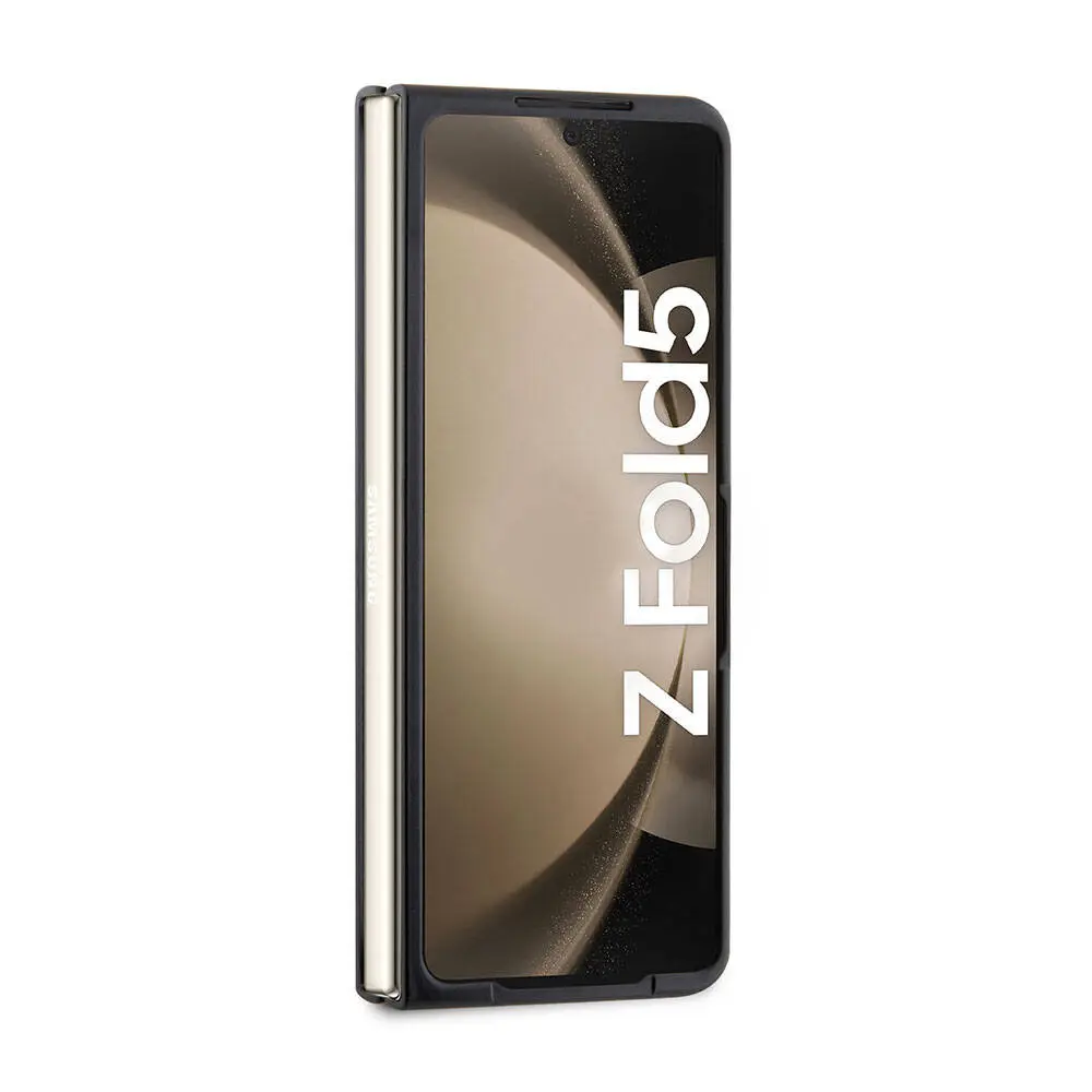 Galaxy Z Fold 5 Deri Kılıf, BMW Lisanslı Sıcak Damga Logolu - Siyah