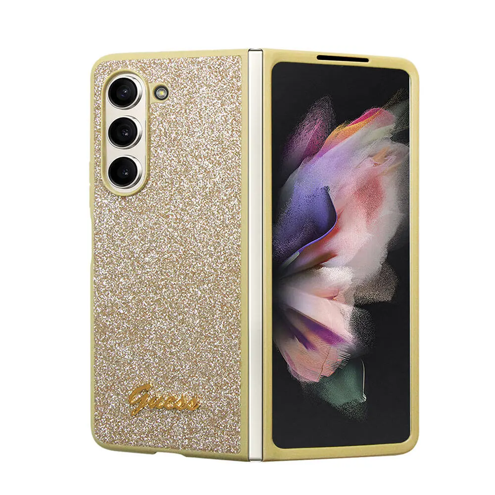 Galaxy Z Fold 5 Kılıf, Lisanslı Guess Glitter Script Kapak